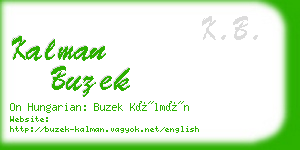 kalman buzek business card